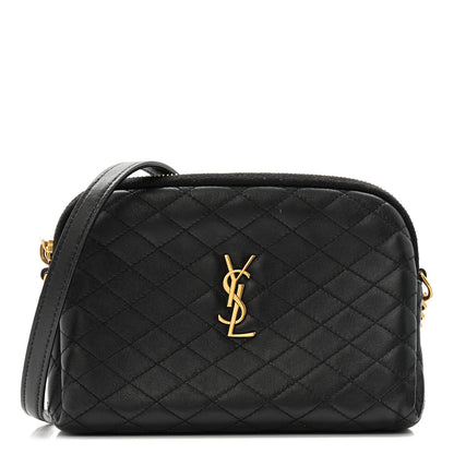 Saint Laurent Lambskin Quilted Gaby Zipped Pouch Black 1 of 14