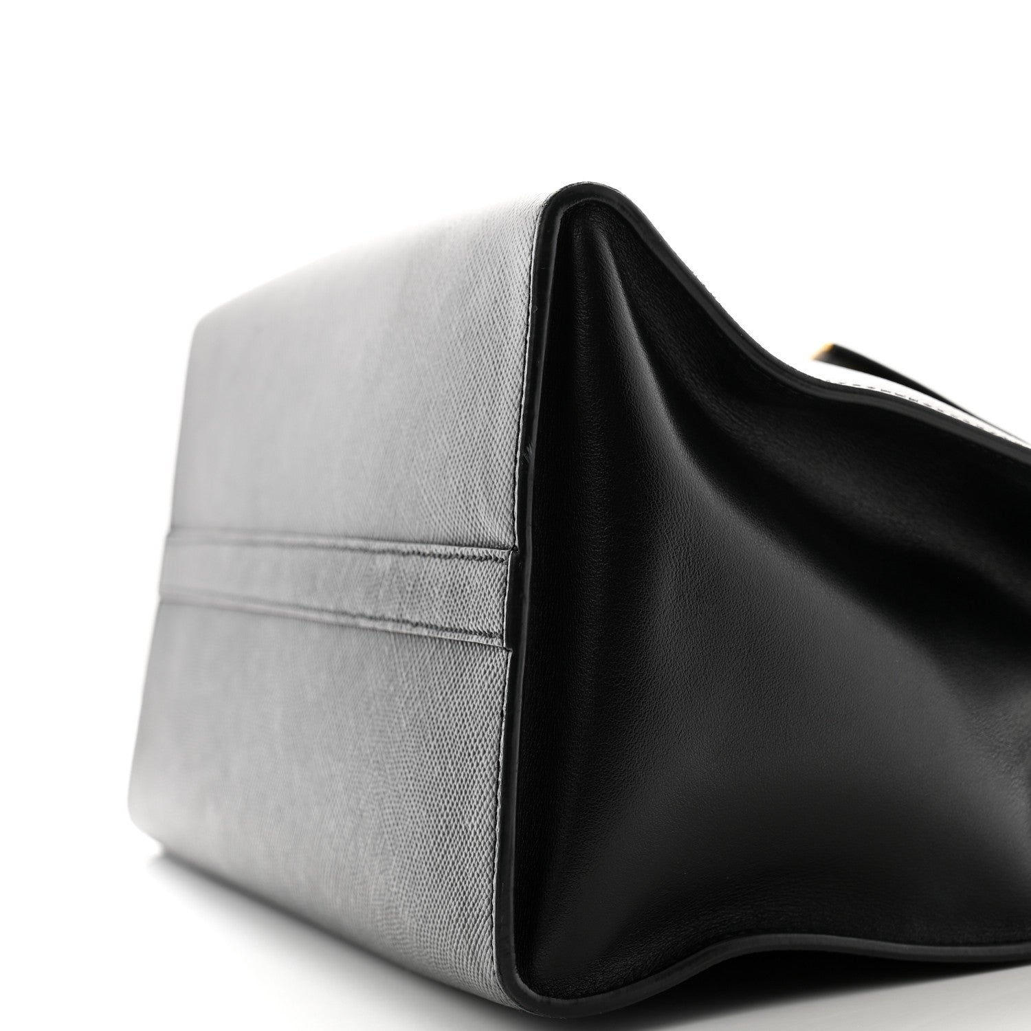 Prada Saffiano Cuir Calfskin Medium Monochrome Top Handle Tote Black 10 of 12