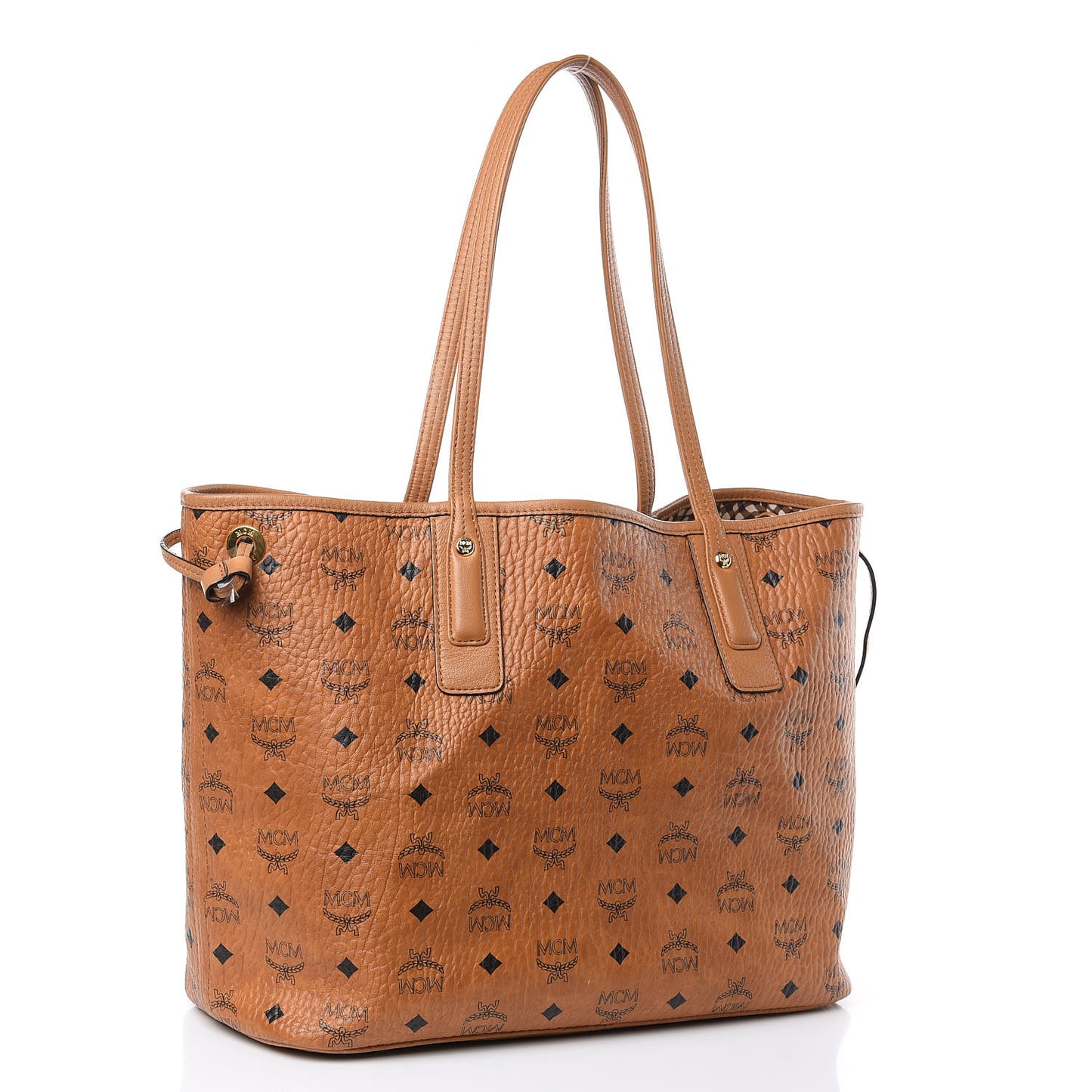 Visetos Medium Liz Reversible Shopper Tote Cognac