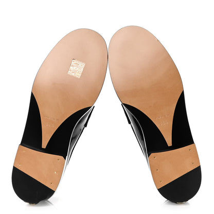 Chanel Shiny Calfskin Logo Loafers 38.5 Black 7 of 10