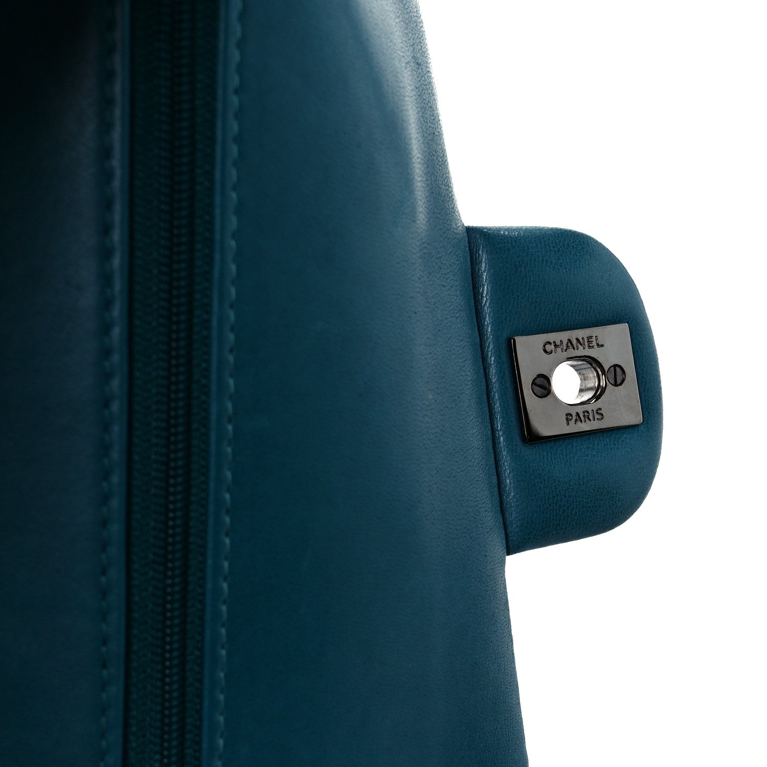 Chanel Lambskin Quilted Medium Double Flap Turquoise 10 of 23
