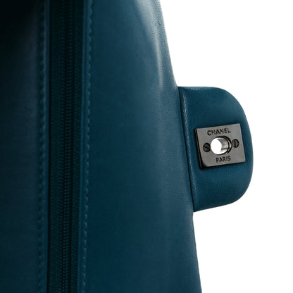 Chanel Lambskin Quilted Medium Double Flap Turquoise 10 of 23