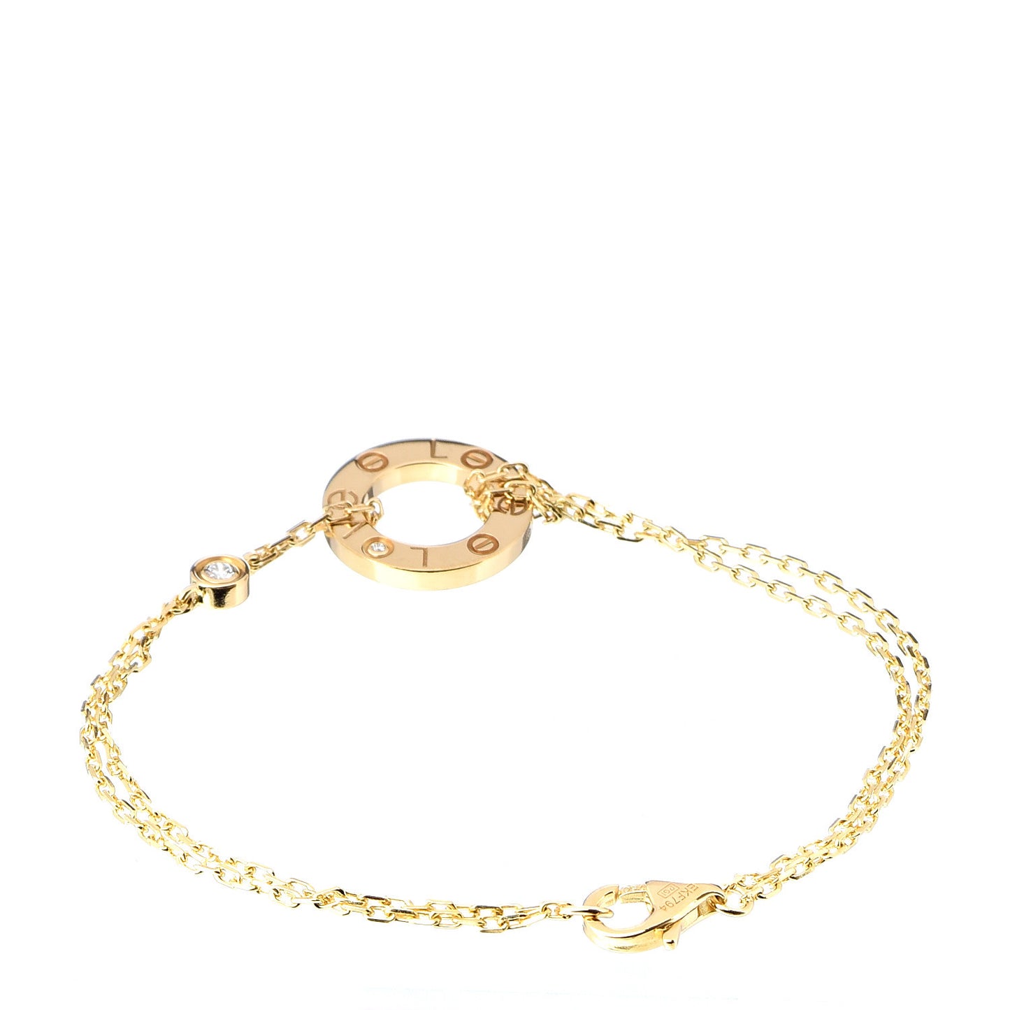18K Yellow Gold Diamond LOVE Bracelet