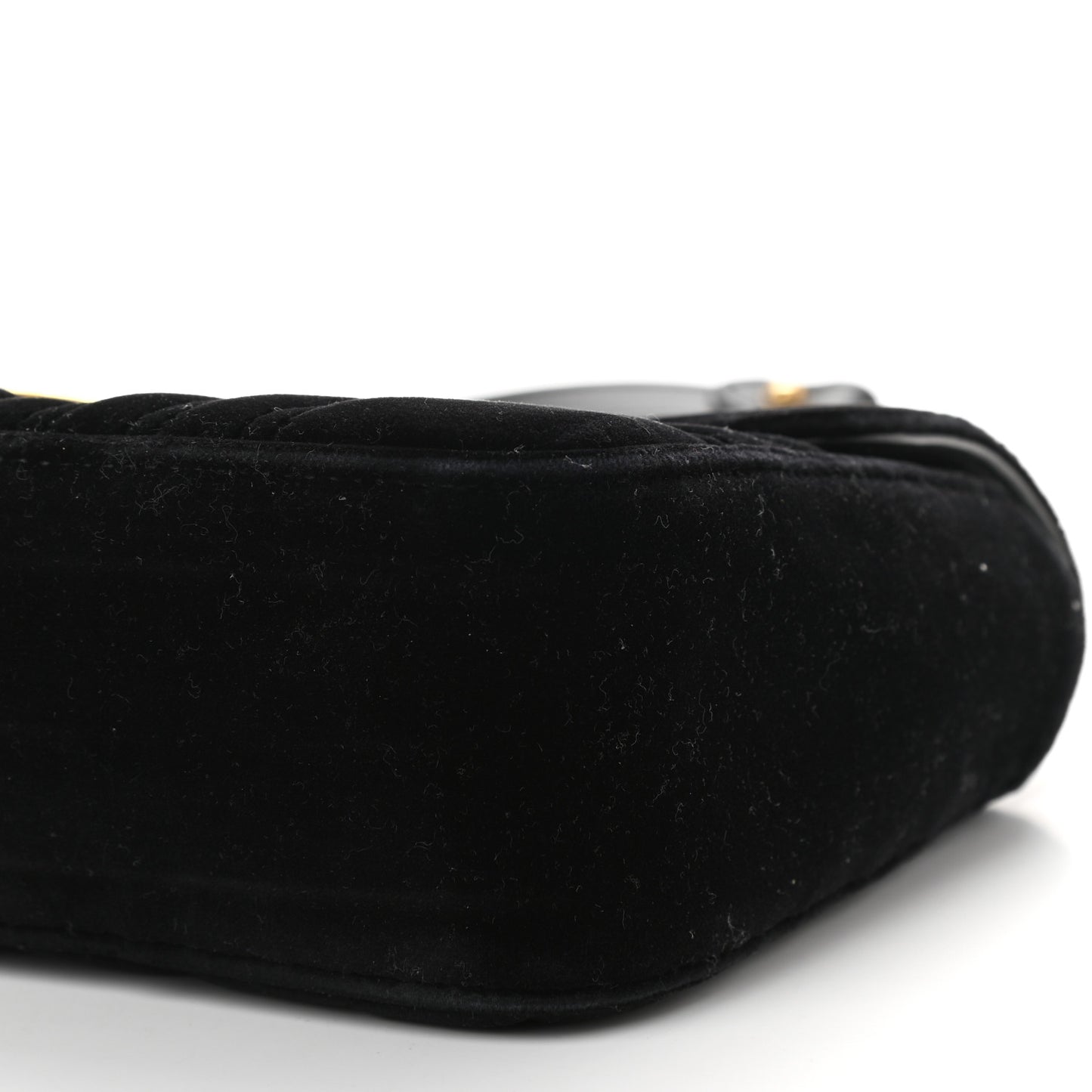 Velvet Matelasse Small GG Marmont Shoulder Bag Black