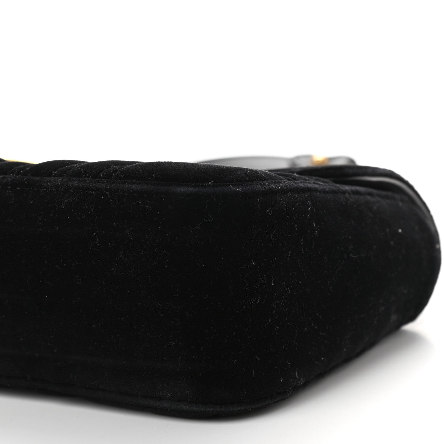 Gucci Velvet Matelasse Small GG Marmont Shoulder Bag Black 8 of 8