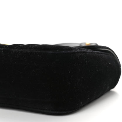 Gucci Velvet Matelasse Small GG Marmont Shoulder Bag Black 8 of 8