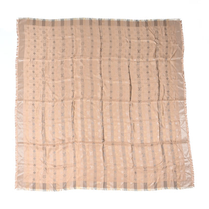 Louis Vuitton Silk Lurex Wool So Shine Monogram Shawl Beige 1 of 4