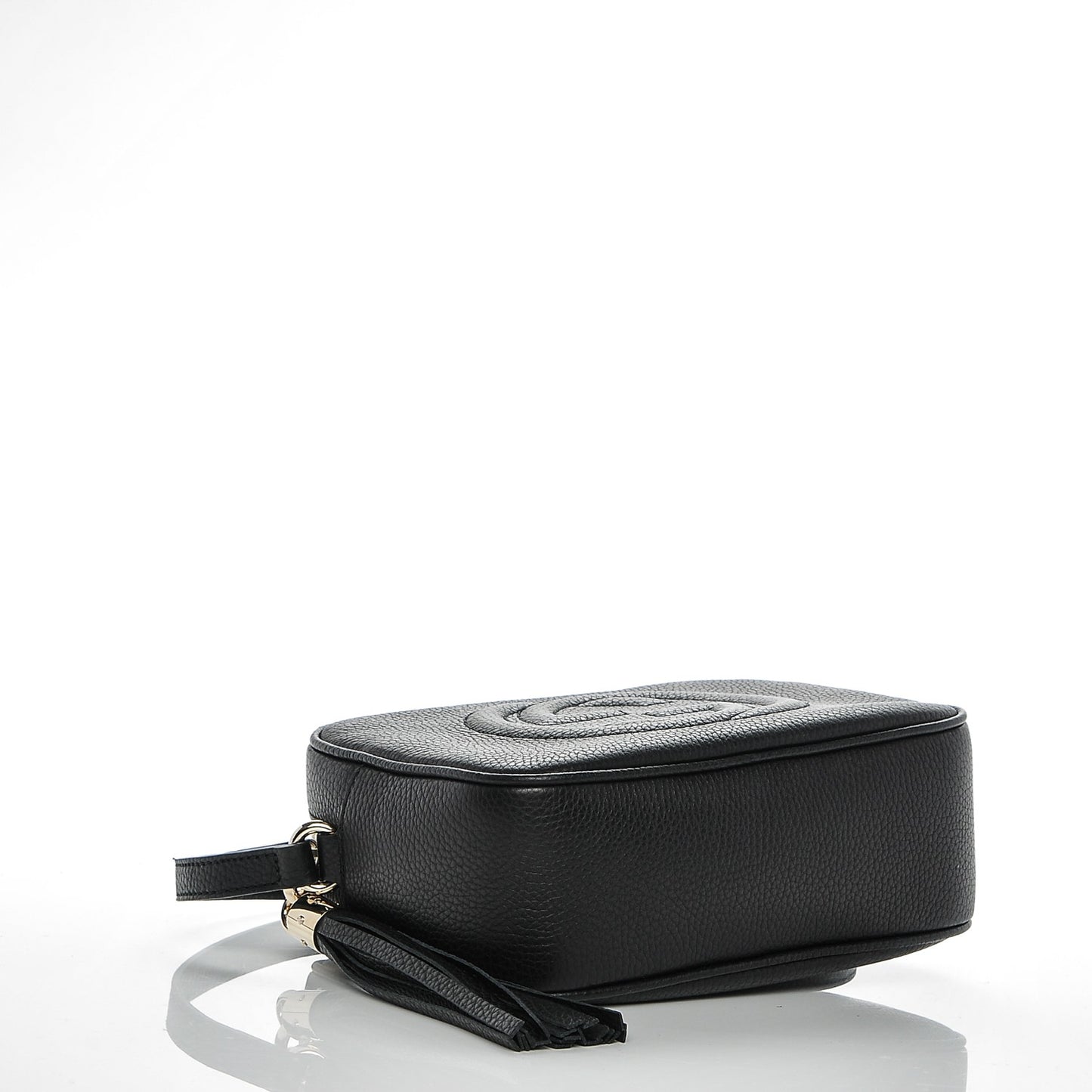 Pebbled Calfskin Small Soho Disco Bag Black