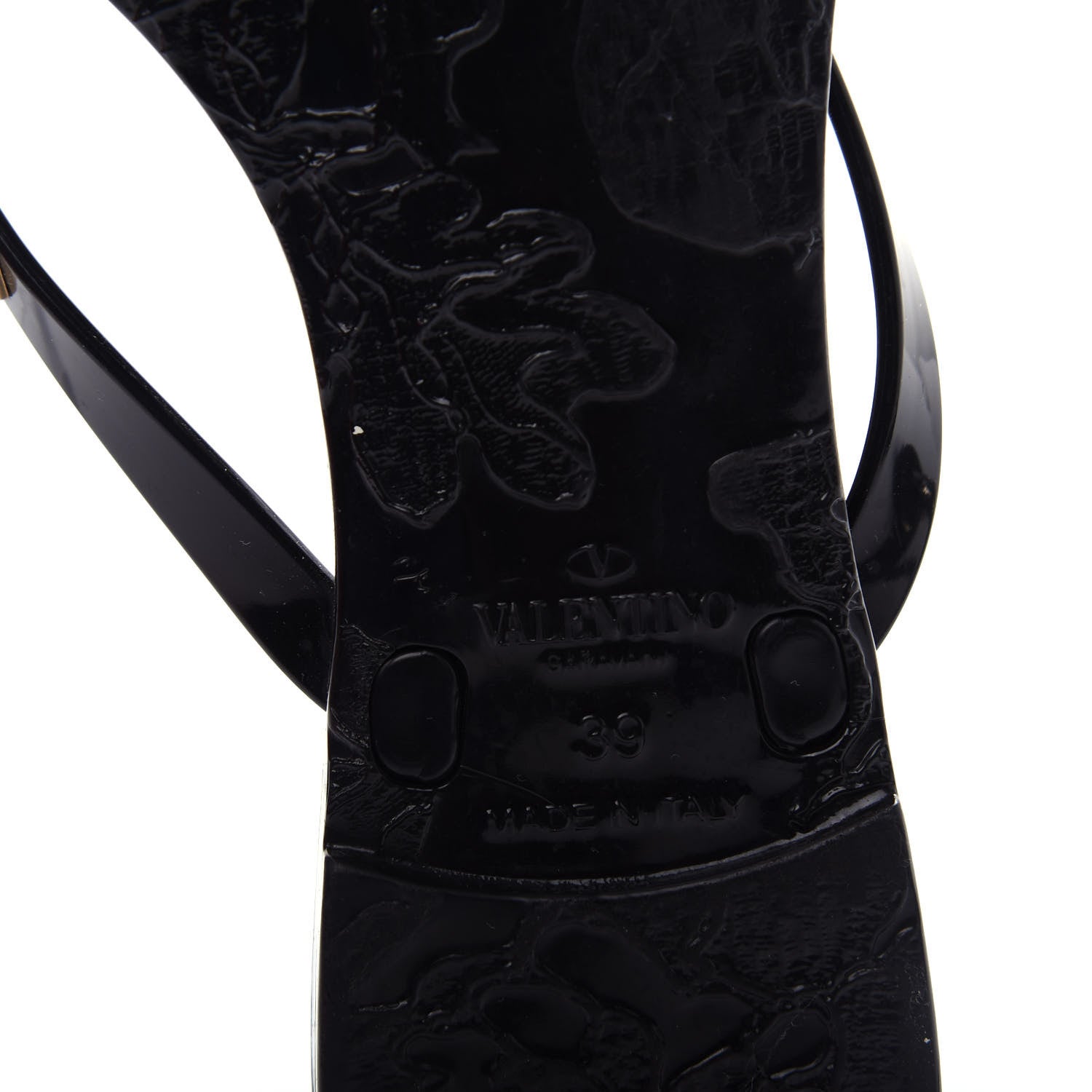 Valentino Garavani PVC Jelly Rockstud Bow Thong Sandals 39 Black 9 of 10