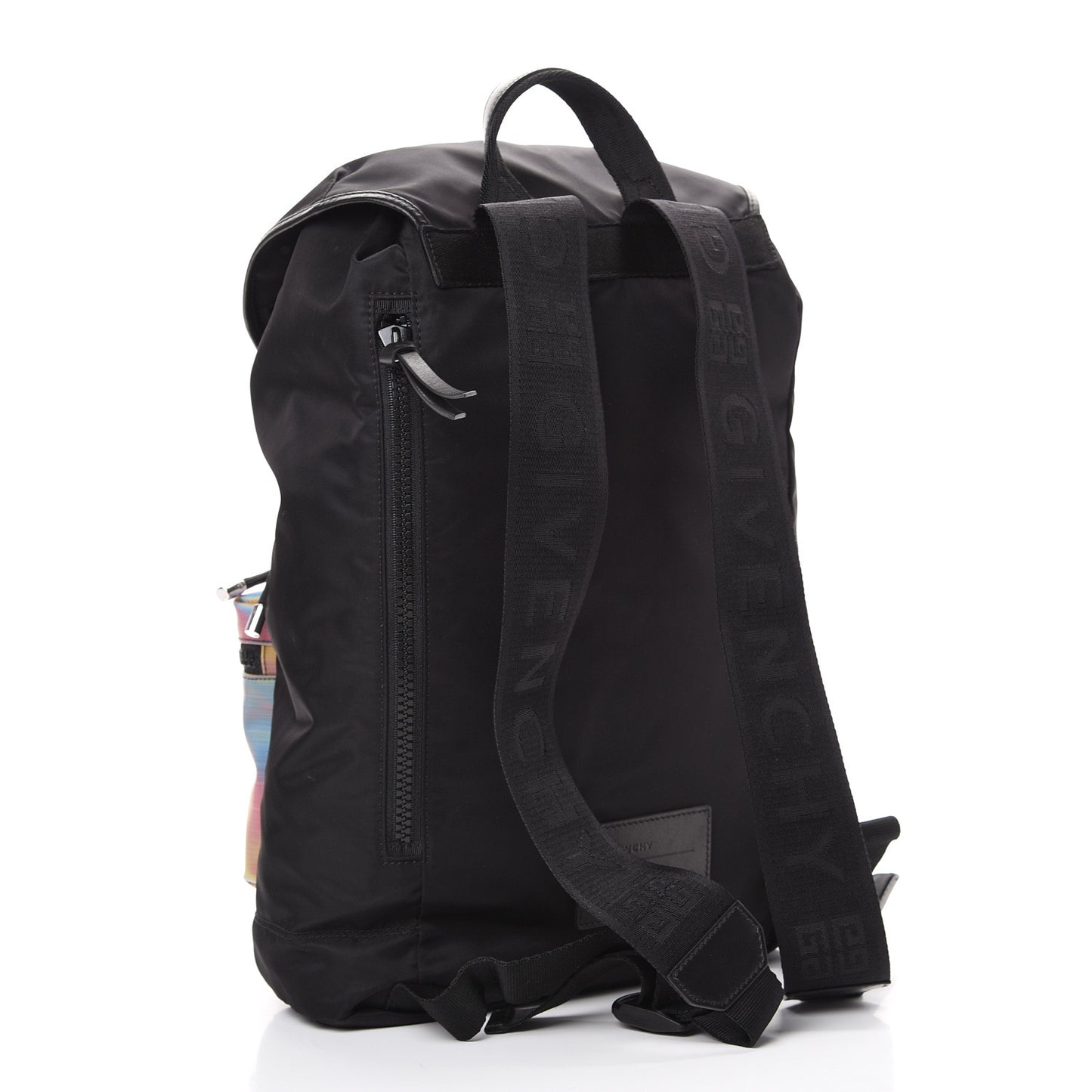 Nylon Rainbow Hologram Light 3 Backpack Black