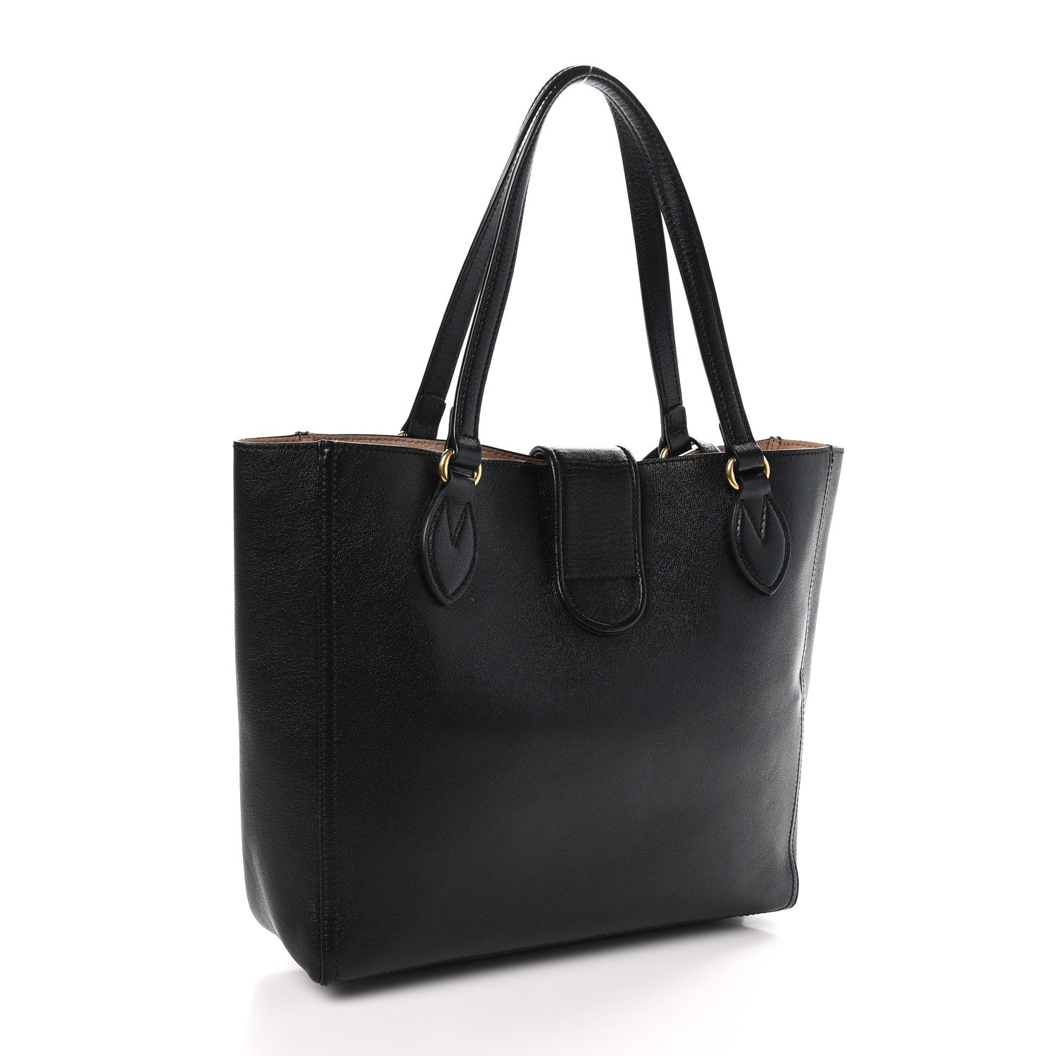 Gucci New Sakai Calfskin Lux Small Dahlia Tote Black 4 of 11