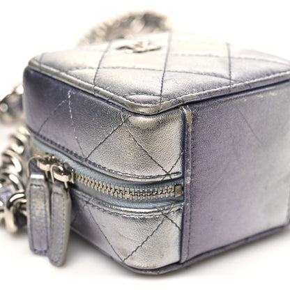 Chanel Gradient Metallic Lambskin Quilted Like A Wallet Clutch With Chain Silver Purple 9 of 13