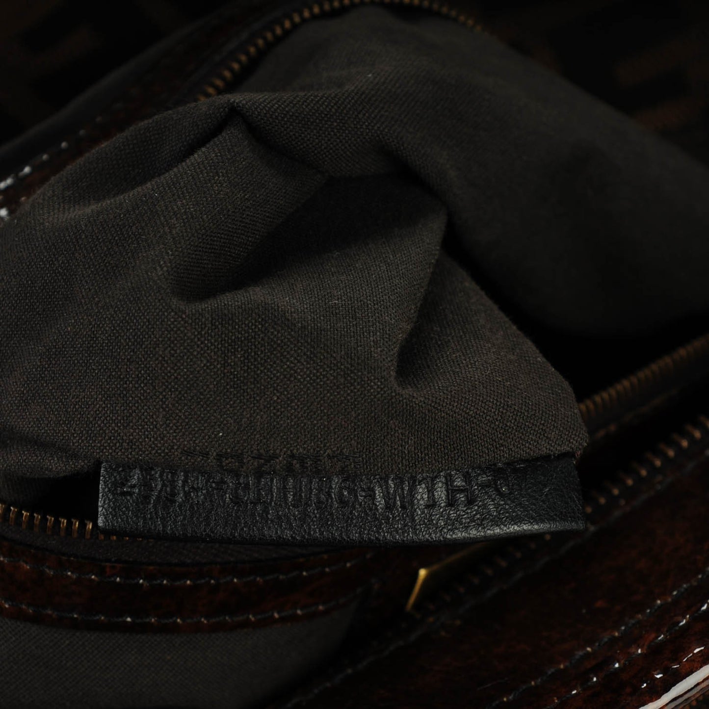 Zucca Patent Large Chef Shopper Tote Tobacco