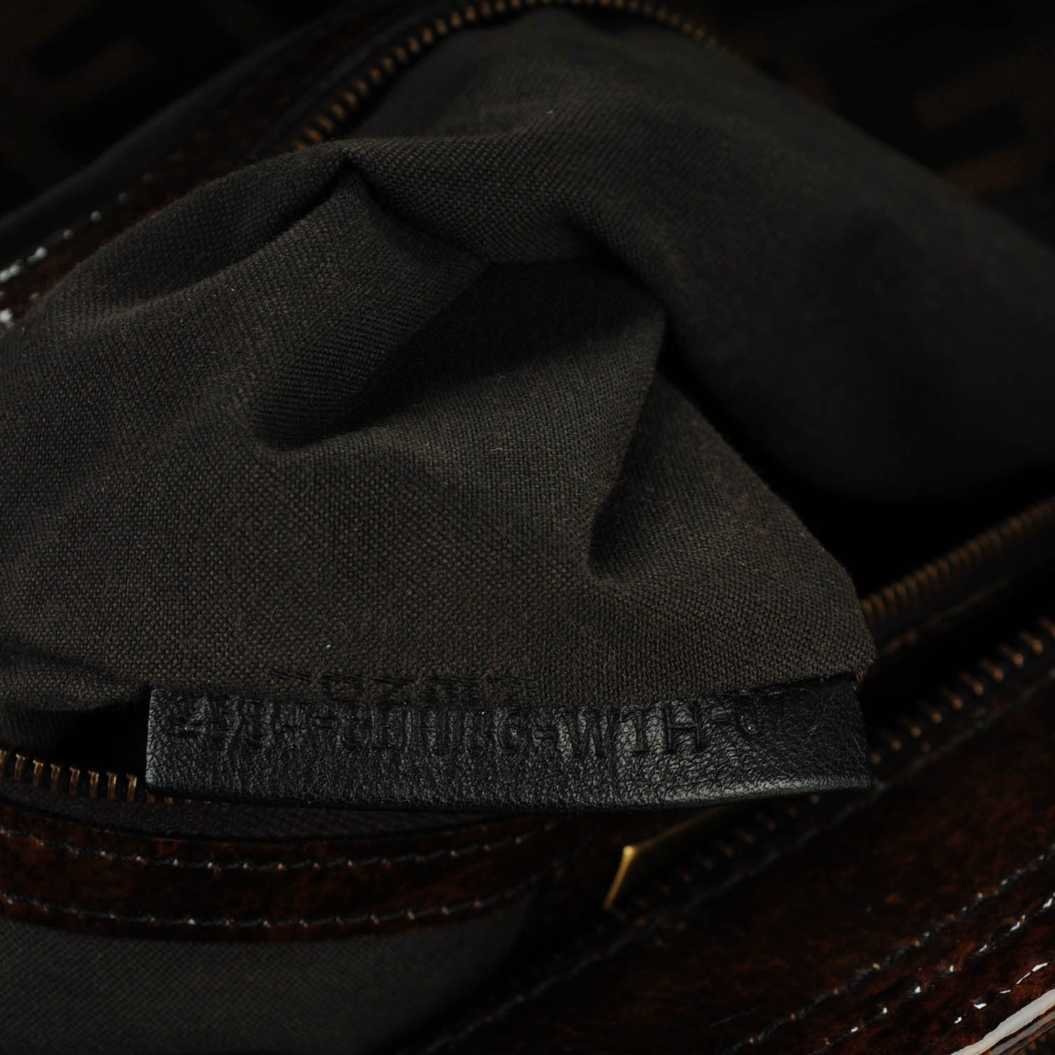 Fendi Zucca Patent Large Chef Shopper Tote Tobacco 7 of 13