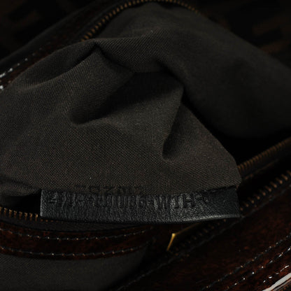 Fendi Zucca Patent Large Chef Shopper Tote Tobacco 7 of 13