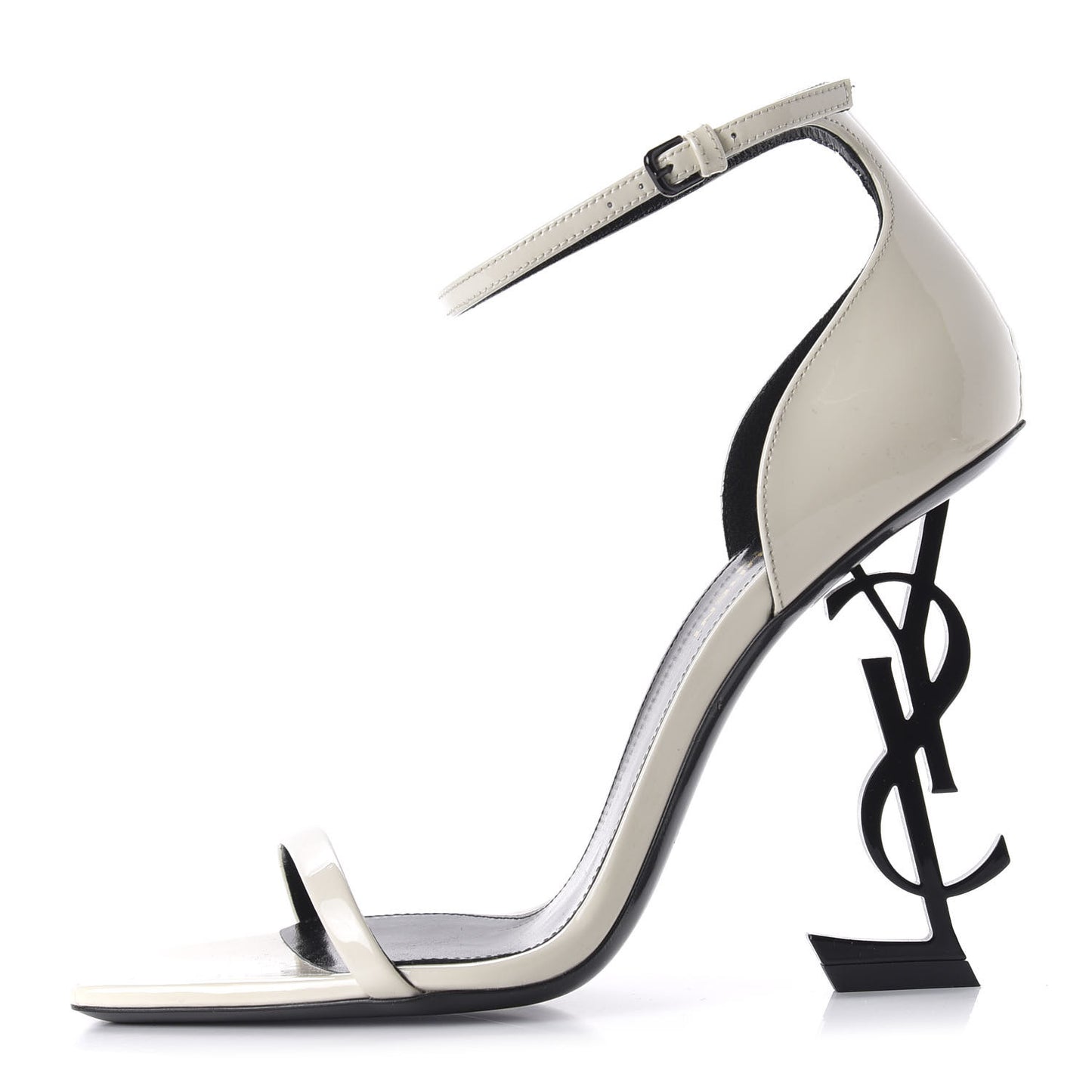 Patent Calfskin Opyum 110 Sandals 37.5 Neutro