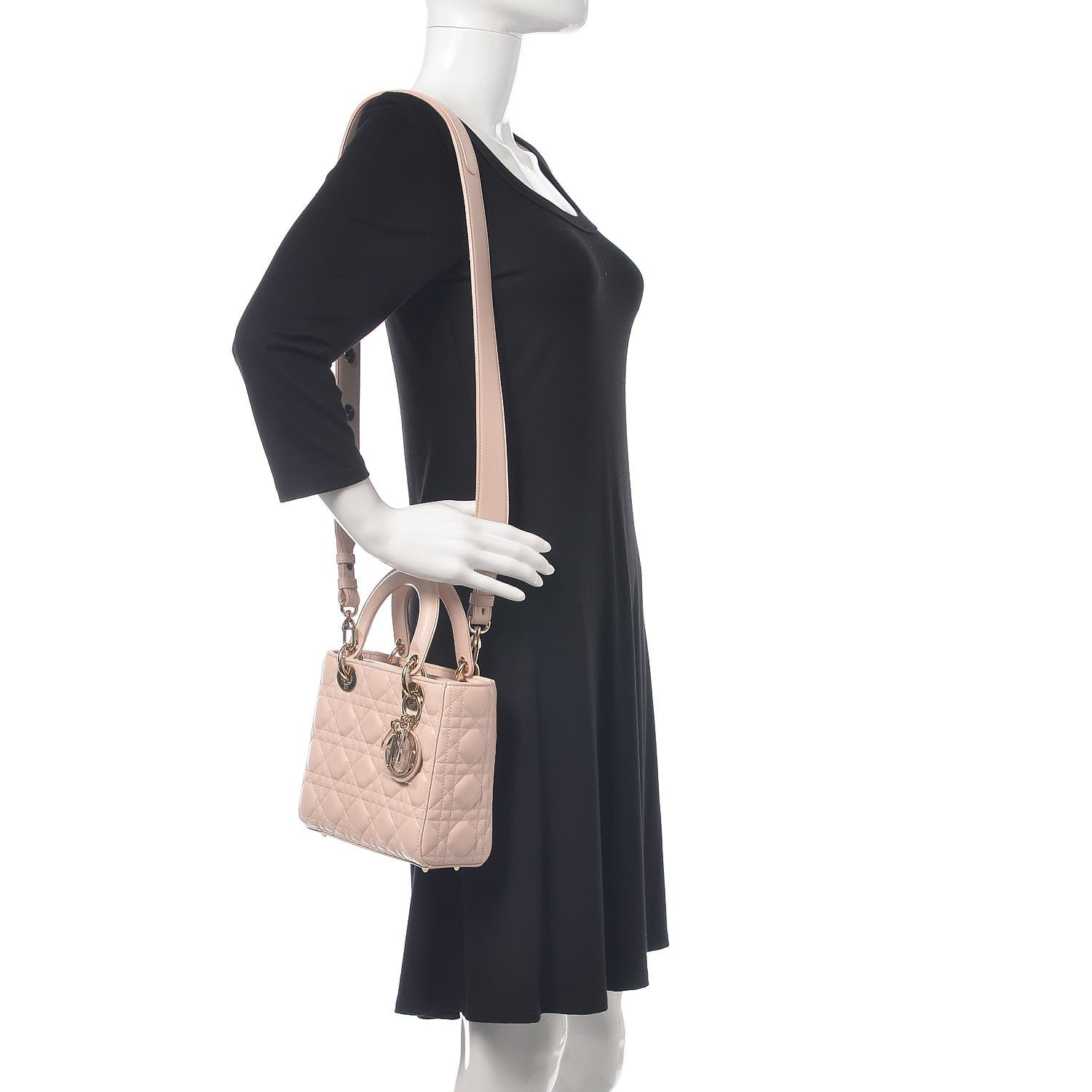 Christian Dior Lambskin Cannage Small Lucky Badges My Lady Dior Pink 2 of 10