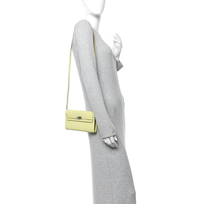 Hermes Chevre Mysore Kelly Wallet To Go Jaune Bourgeon 2 of 10