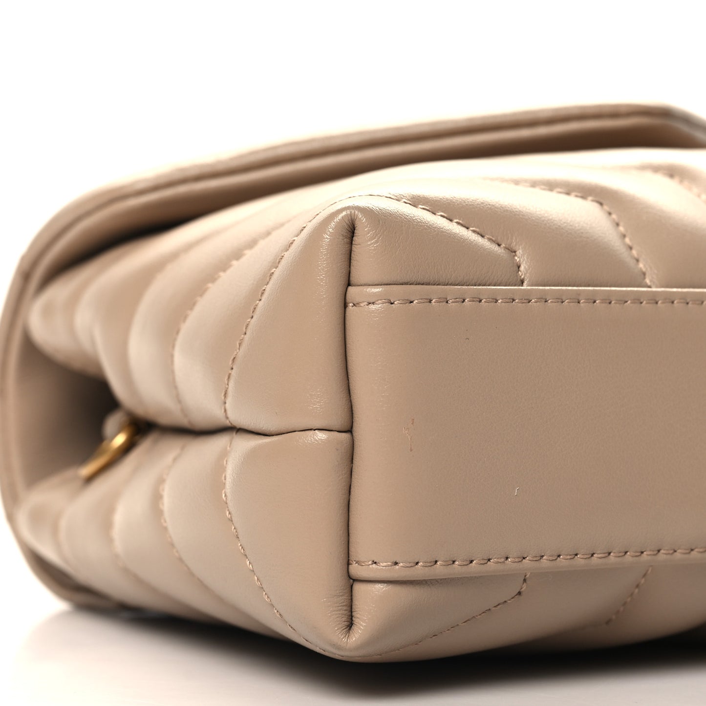 Calfskin Y Quilted Monogram Toy Loulou Crossbody Bag Dark Beige