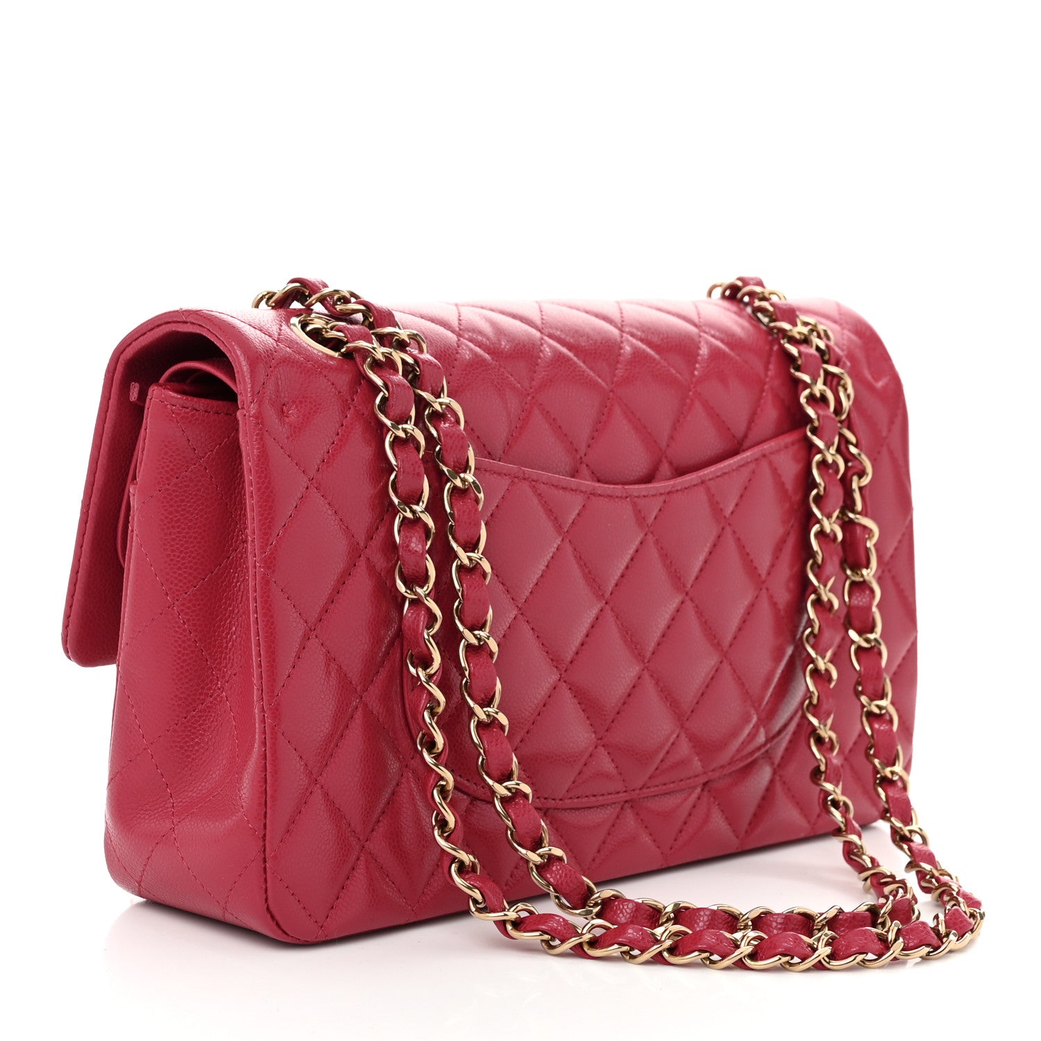 Chanel Caviar Quilted Medium Double Flap Dark Pink 3 of 10