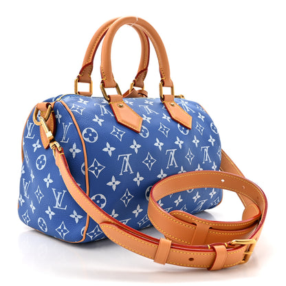 Louis Vuitton Calfskin Monogram Speedy P9 Bandouliere 25 Blue 5 of 14
