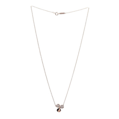 Tiffany 18K Rose Gold Diamond Paper Flowers Pendant Necklace 3 of 5