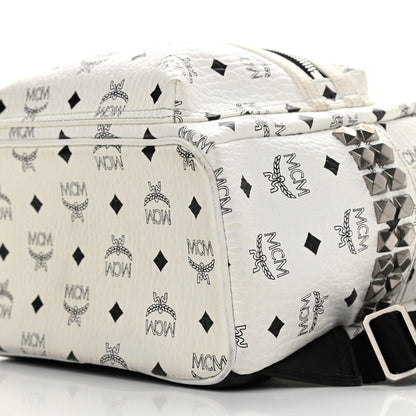 MCM Visetos Small Side Stud Stark Backpack White 10 of 12
