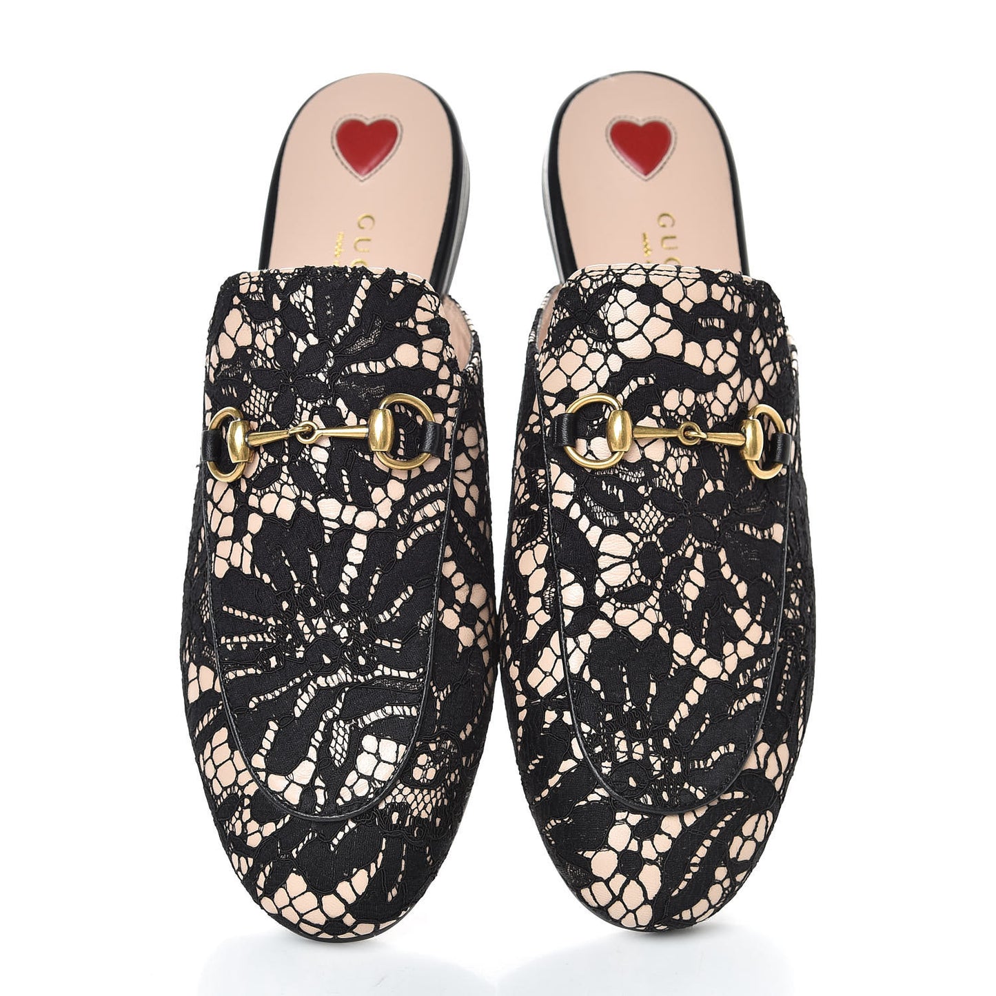 Lace Malaga Kid Womens Princetown Slippers 36 Black Skin Rose