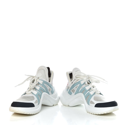 Louis Vuitton Calfskin Technical Nylon LV Archlight Sneakers 41 White Blue Gris 6 of 18