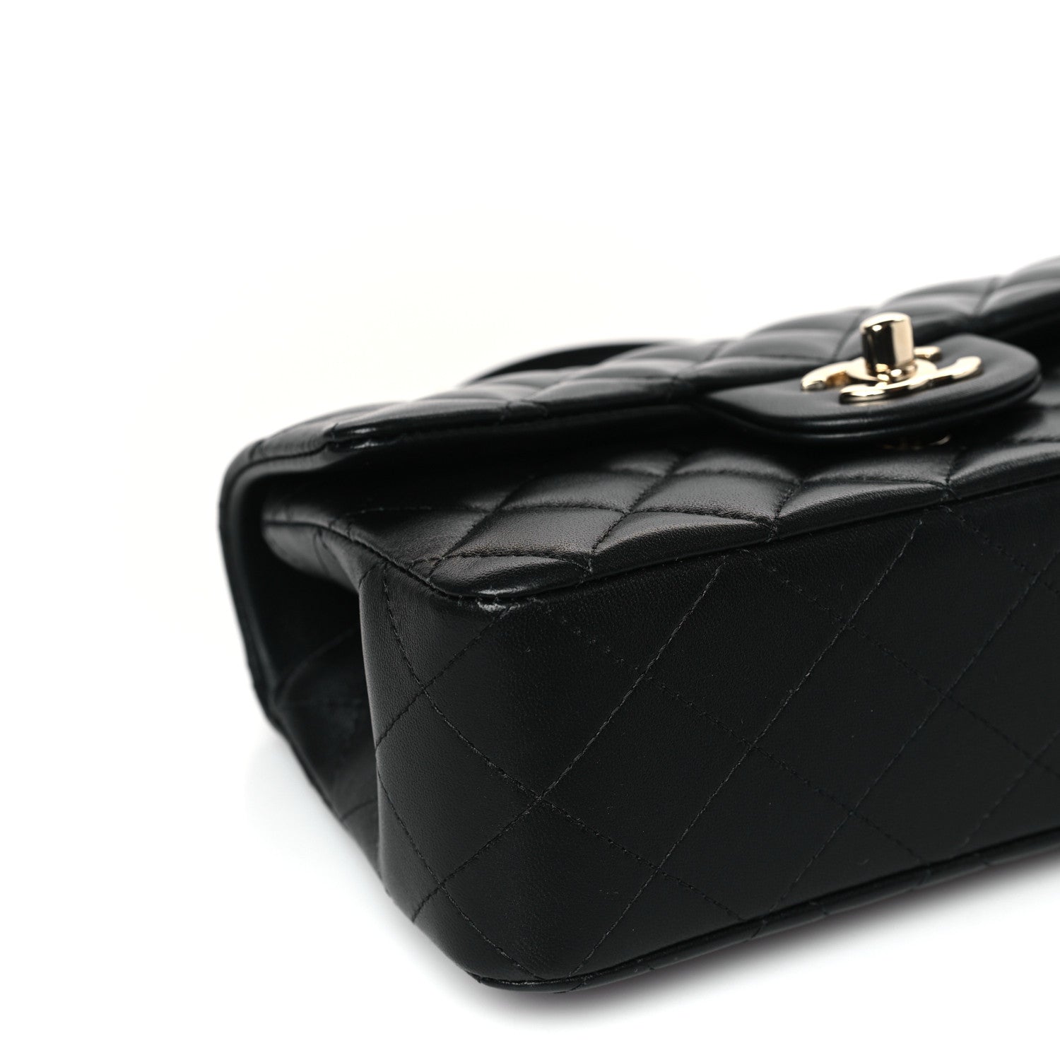 Chanel Lambskin Quilted Mini Top Handle Rectangular Flap Black 8 of 10