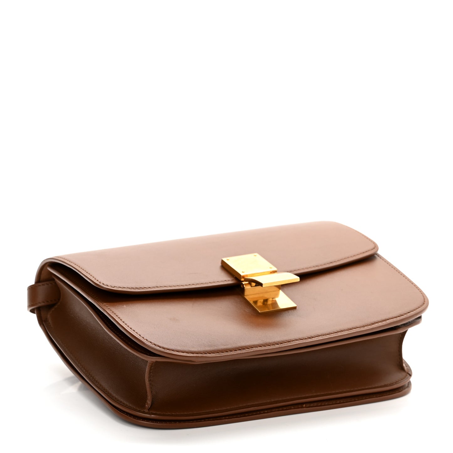 Box Calfskin Medium Classic Box Flap Bag Camel