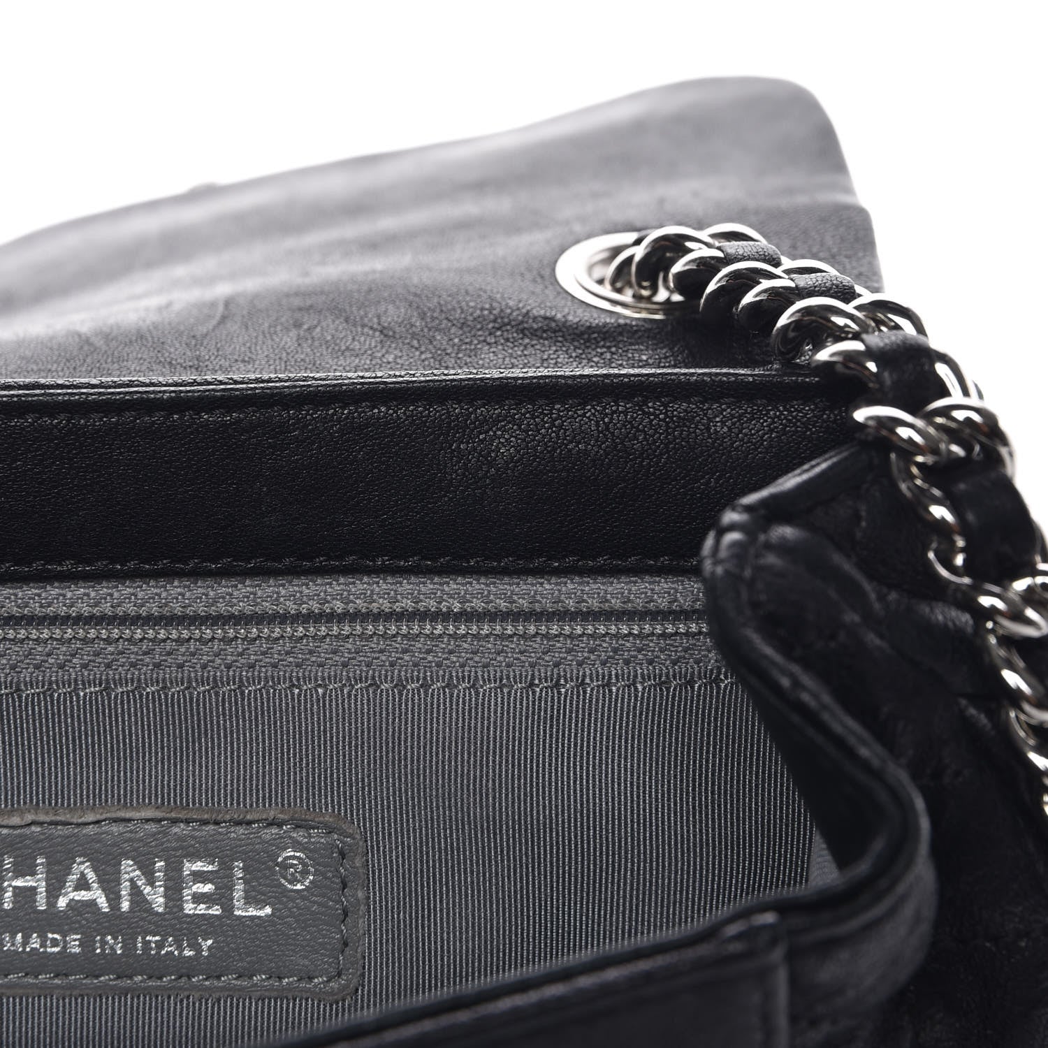 Chanel Washed Lambskin Quilted Mini Chain Around Flap Black 8 of 12