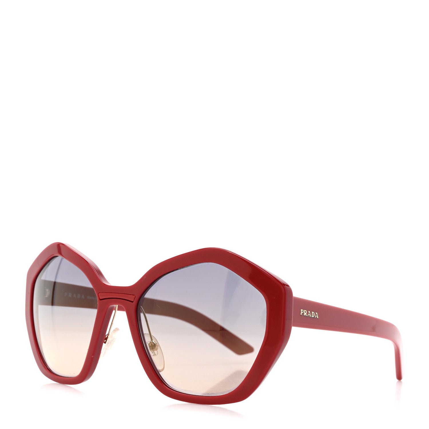 Prada Acetate Geometric Sunglasses SPR 08X Red 1 of 7
