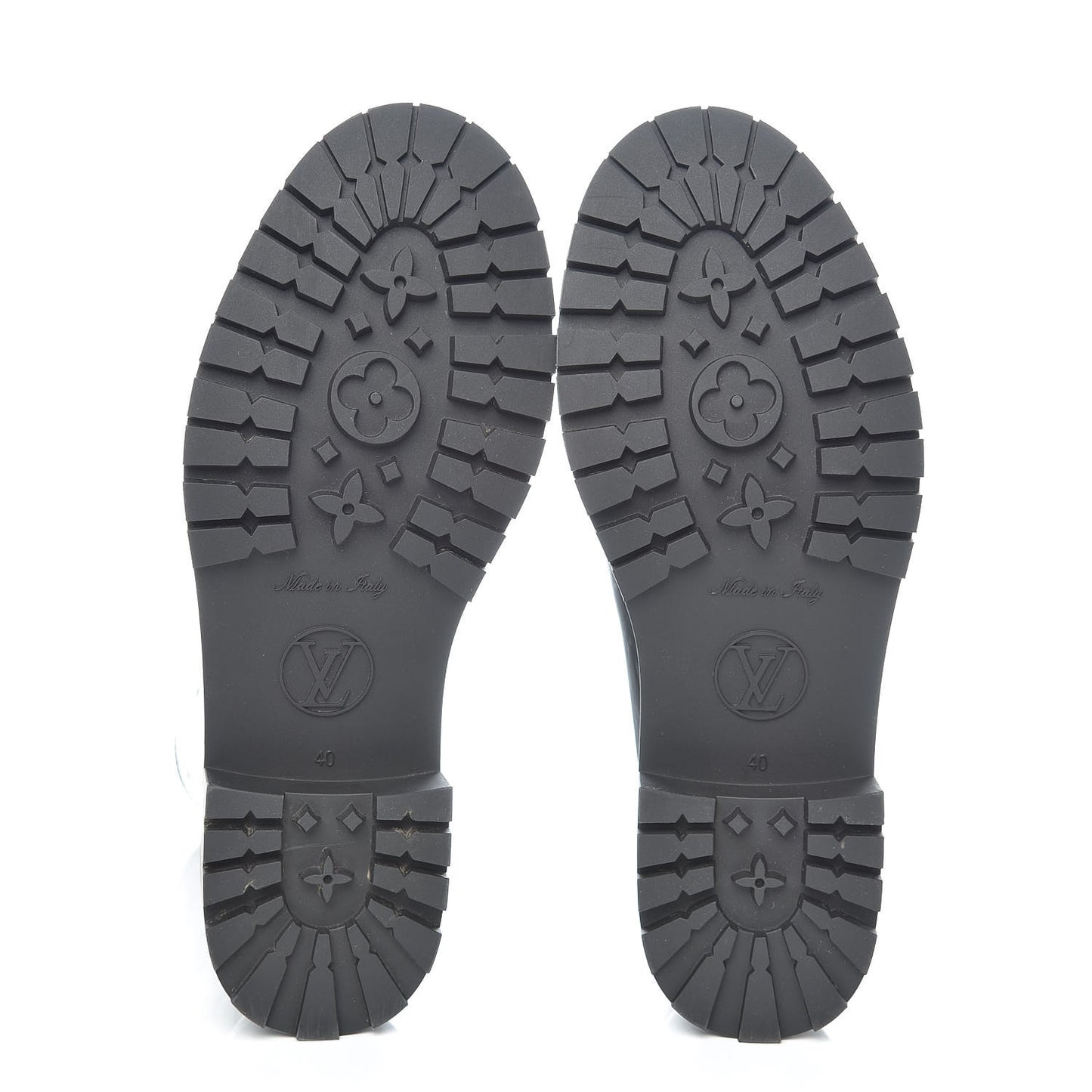 Rubber Embossed Monogram Drops Flat Half Boots 40 Black
