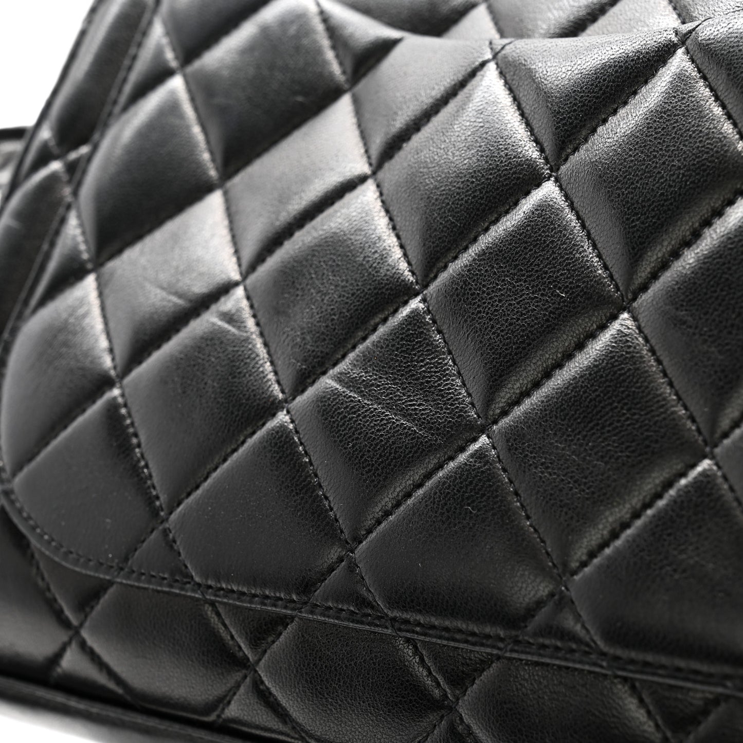 Lambskin Quilted CC Flap Shoulder Bag Black