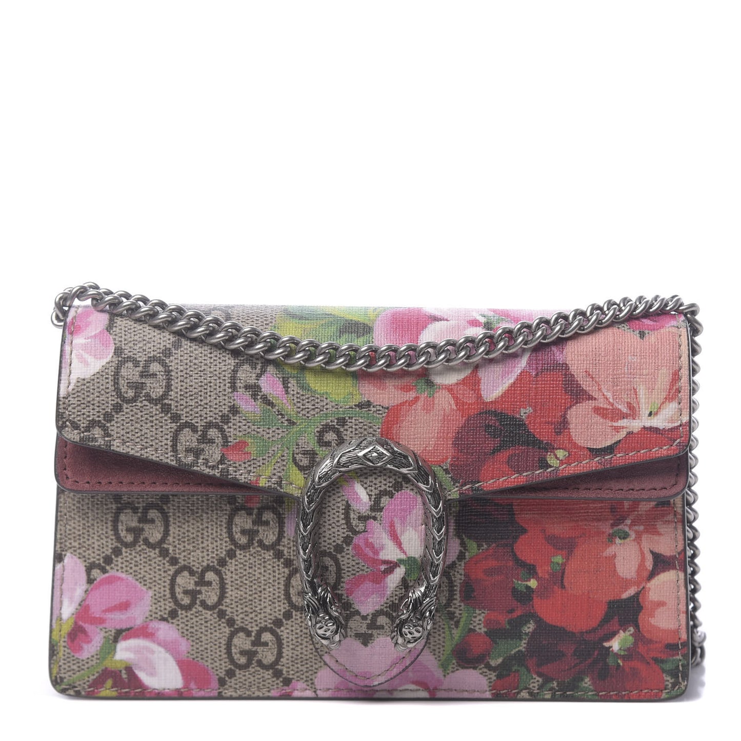 GG Supreme Monogram Blooms Super Mini Dionysus Shoulder Bag Beige Multicolor Dry Rose