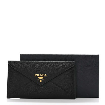 Prada Vitello Daino Envelope Wallet Black 10 of 10
