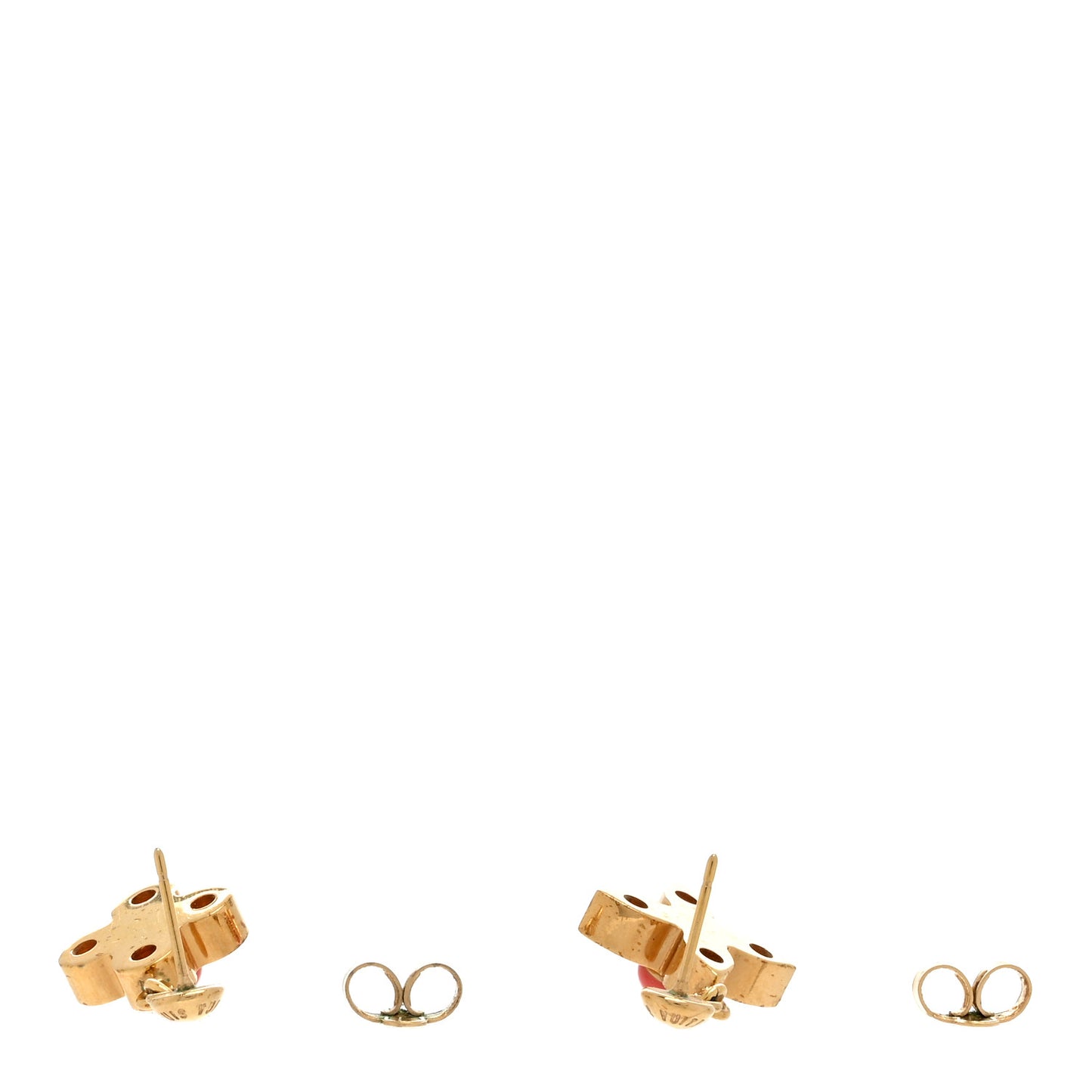 Enamel Hide and Seek Earrings Set of 2 Gold Pink