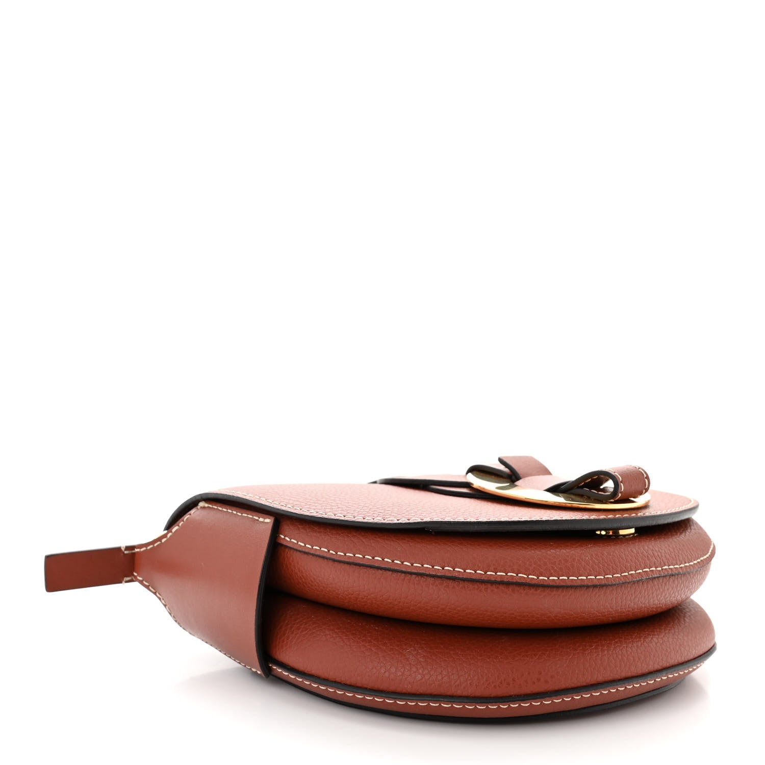 Chloe Grained Calfskin Small Darryl Saddle Crossbody Bag Sepia Brown 4 of 10