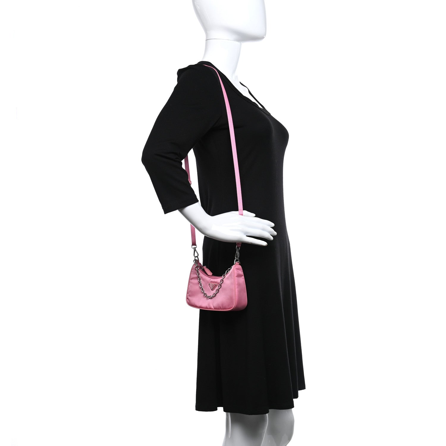 Prada Tessuto Nylon Saffiano Mini Re-Edition 2000 Shoulder Bag Begonia 2 of 9