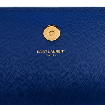 Saint Laurent Grain De Poudre Classic Monogram Cassandre Clutch Blue Majorelle 7 of 9