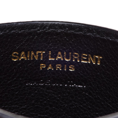Saint Laurent Grain De Poudre Matelasse Chevron Monogram Credit Card Case Black 6 of 8