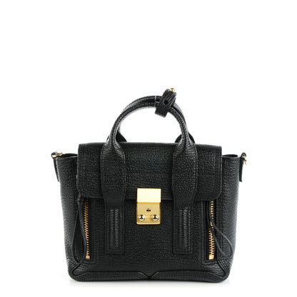 3.1 Phillip Lim 3.1 Textured Calfskin Mini Pashli Satchel Black 1 of 9