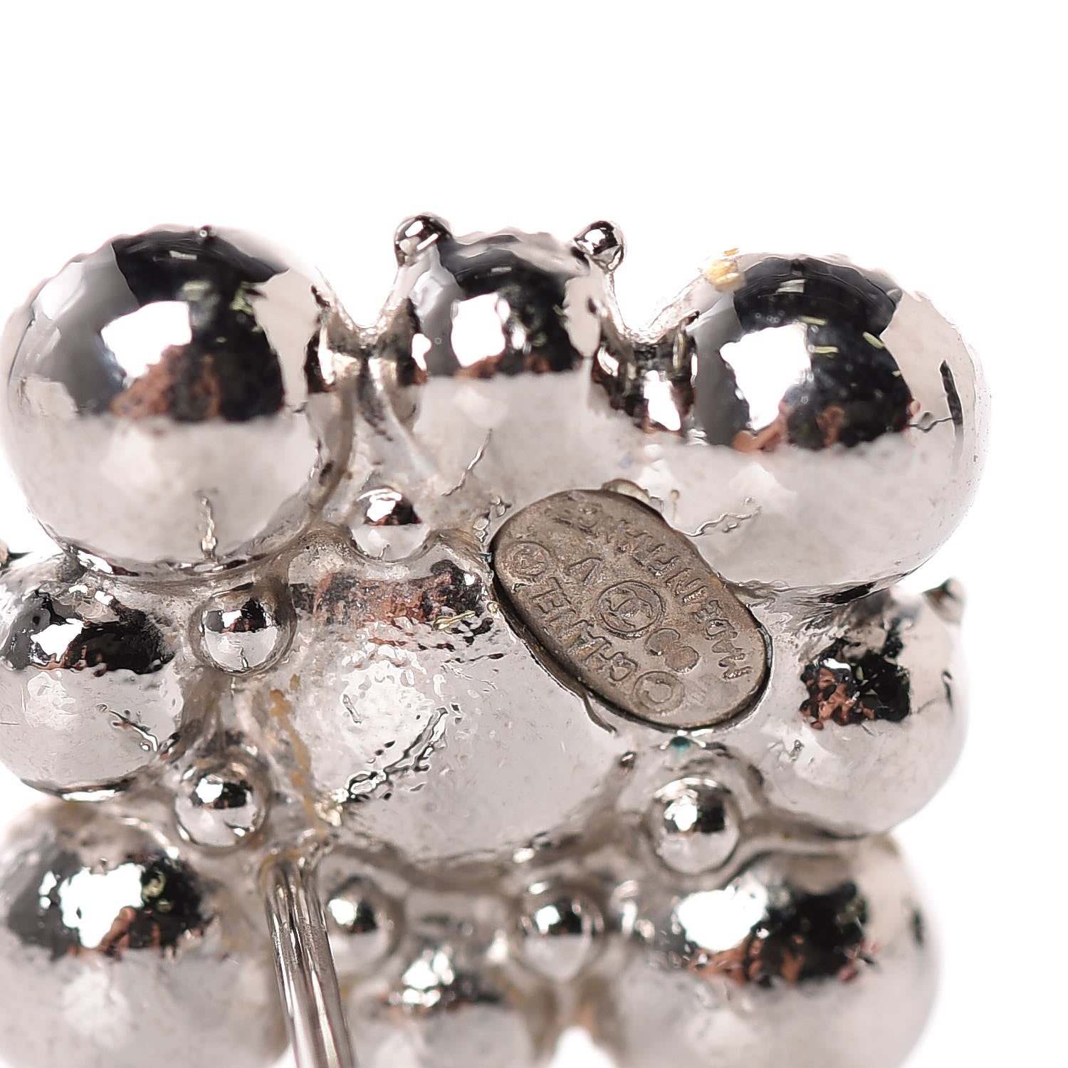 Chanel Crystal CC Earrings Silver 4 of 4