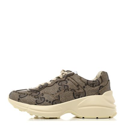 Gucci Maxi GG Supreme Monogram Gucci 100 Womens Rhyton Sneakers 37 Beige Ebony 1 of 9