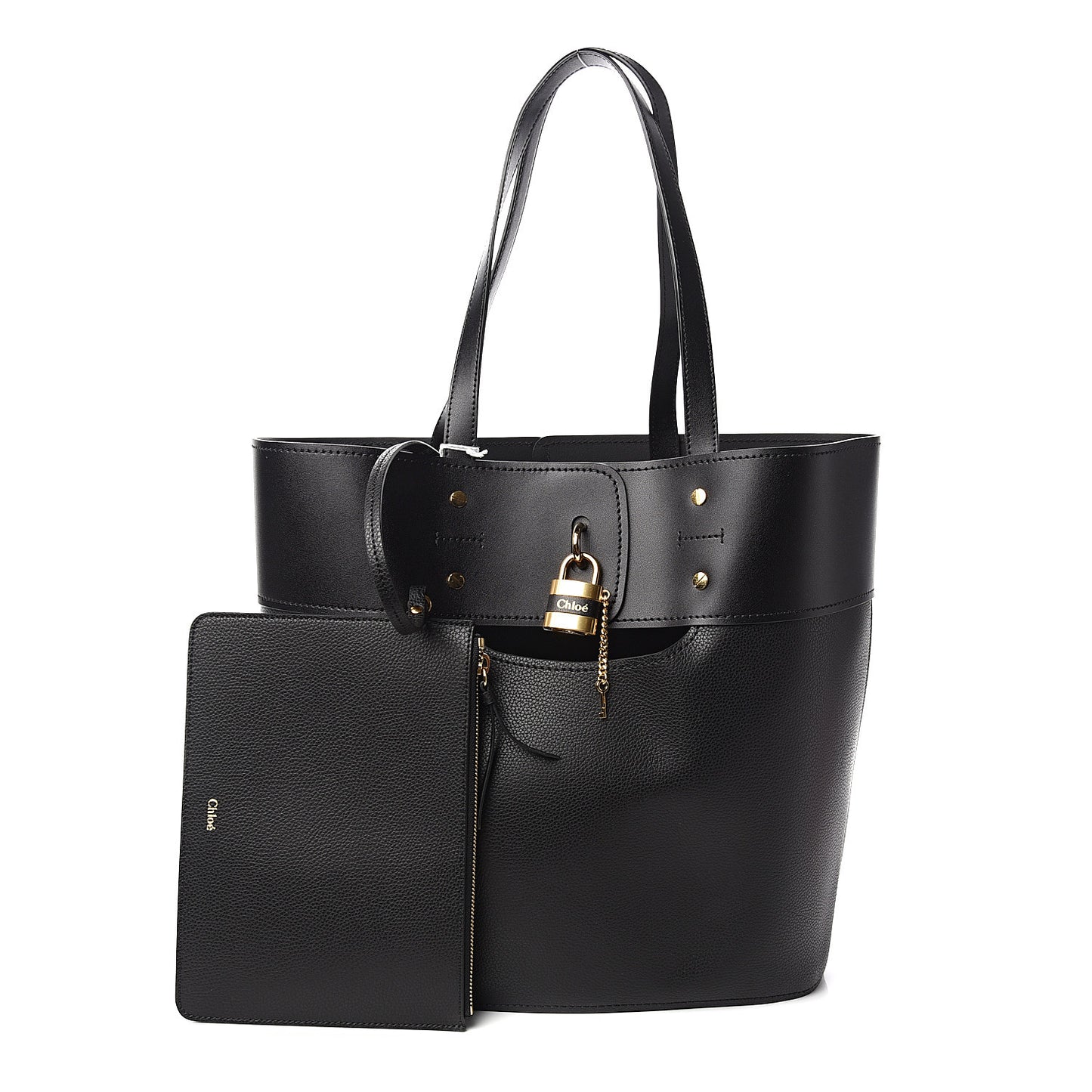 Smooth Grained Calfskin Medium Aby Tote Black