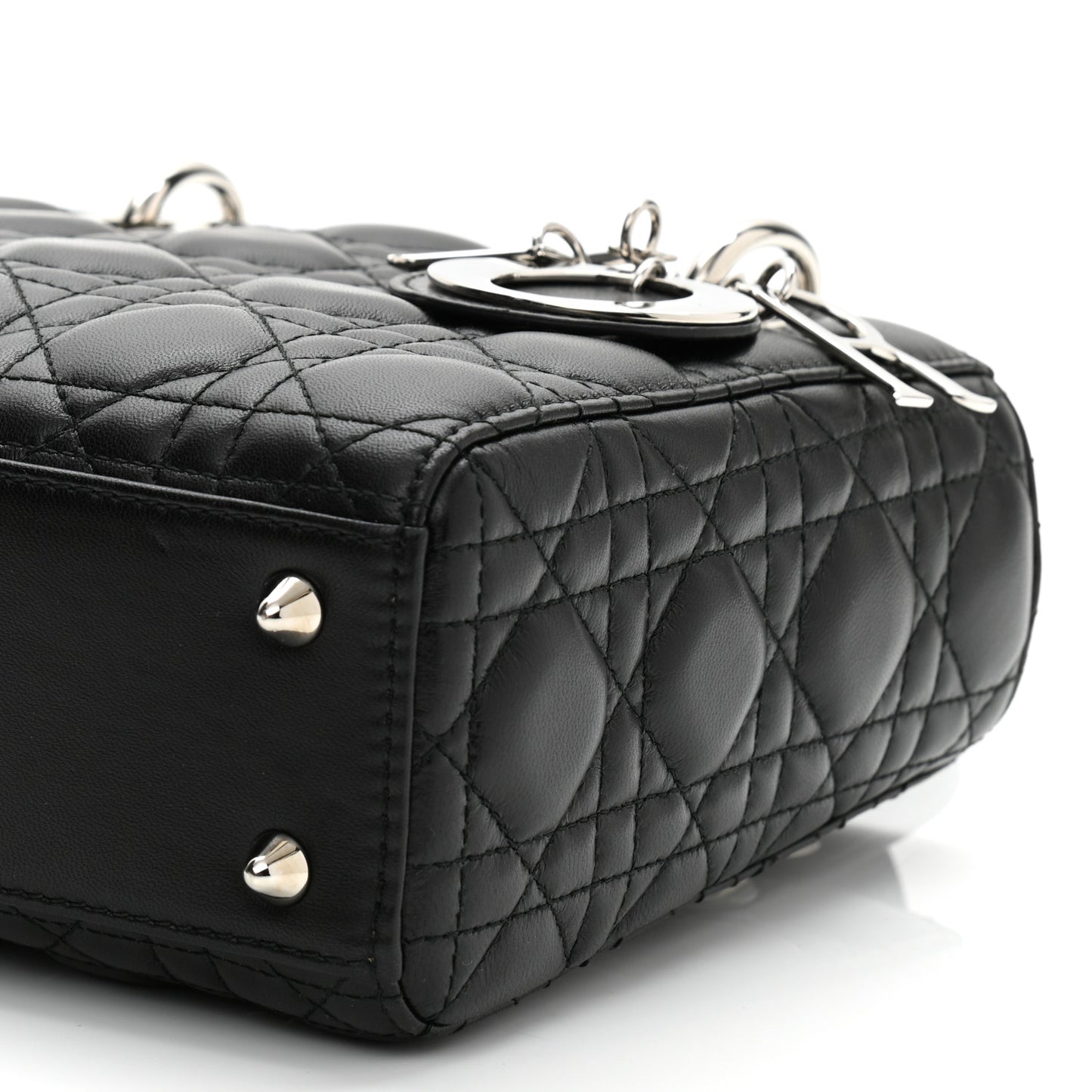 Lambskin Cannage Small Lucky Badges My Lady Dior Black