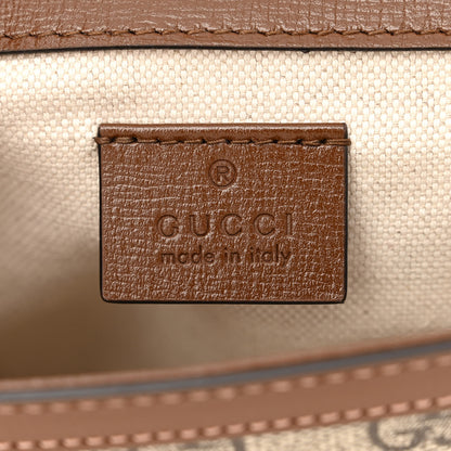 Gucci GG Supreme Monogram Web Mini Horsebit 1955 Shoulder Bag Beige Brown Sugar 6 of 10