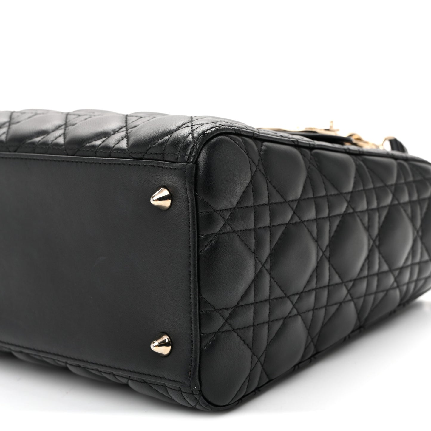 Lambskin Cannage Medium Lady Dior Black Black