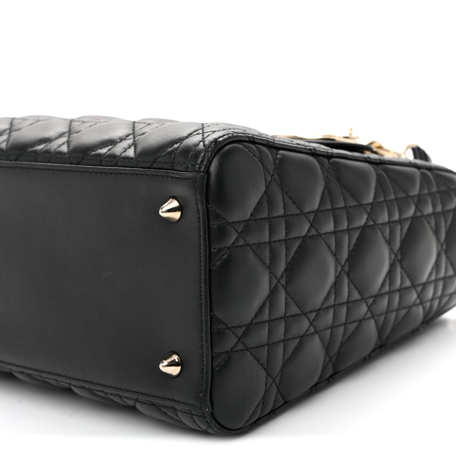 Christian Dior Lambskin Cannage Medium Lady Dior Black Black 9 of 9